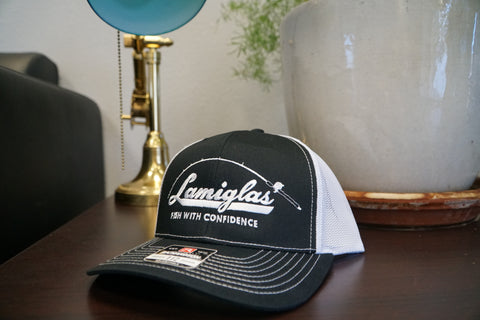 Lamiglas Bent Rod Trucker Hat - Black & White