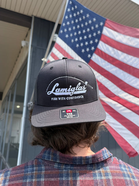 Black/Black Trucker Hat-FWC Rod Over Logo