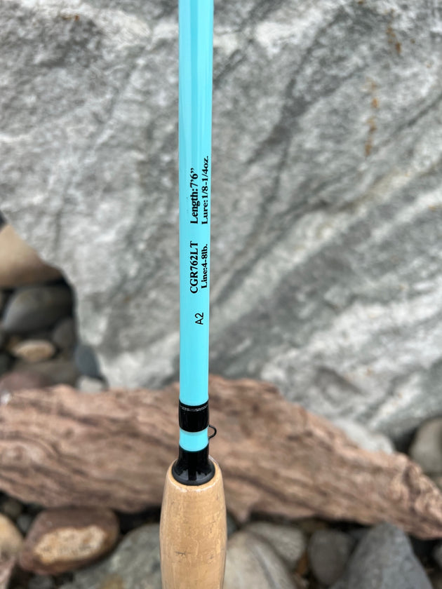 CGR 762 LT | 7'6" Kokanee & Trout Trolling Rod (Teal Color Rod)