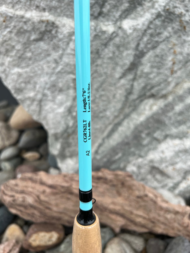 CGR 762 LT | 7'6" Kokanee & Trout Trolling Rod (Teal Color Rod)